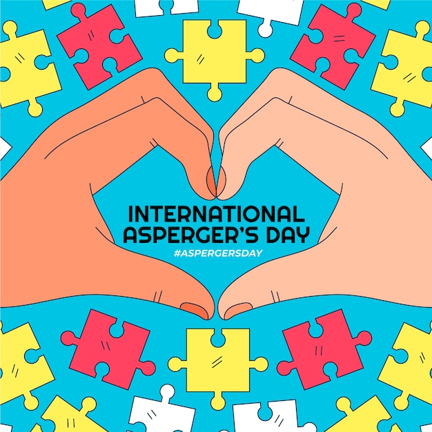 Free vector hand drawn international asperger day illustration