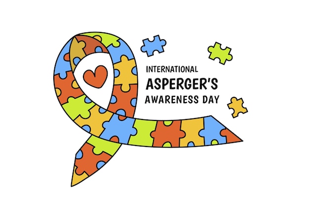 Giornata di sensibilizzazione internazionale di asperger disegnata a mano