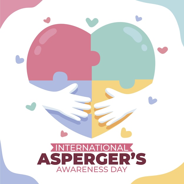 Hand drawn international asperger’s awareness day