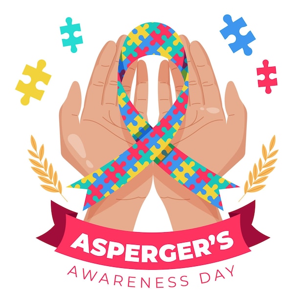 Hand drawn international asperger’s awareness day