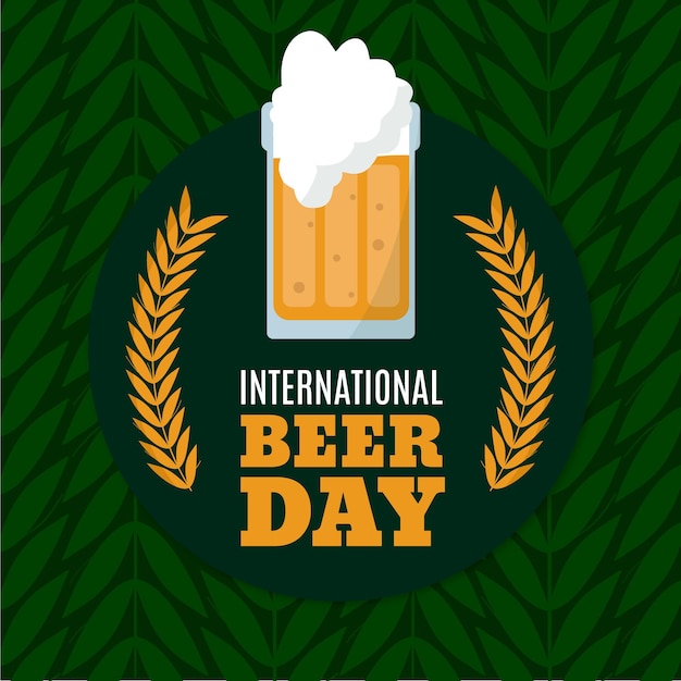 Hand drawn international beer day background