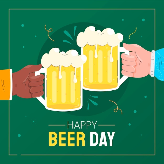 Free vector hand drawn international beer day illustration