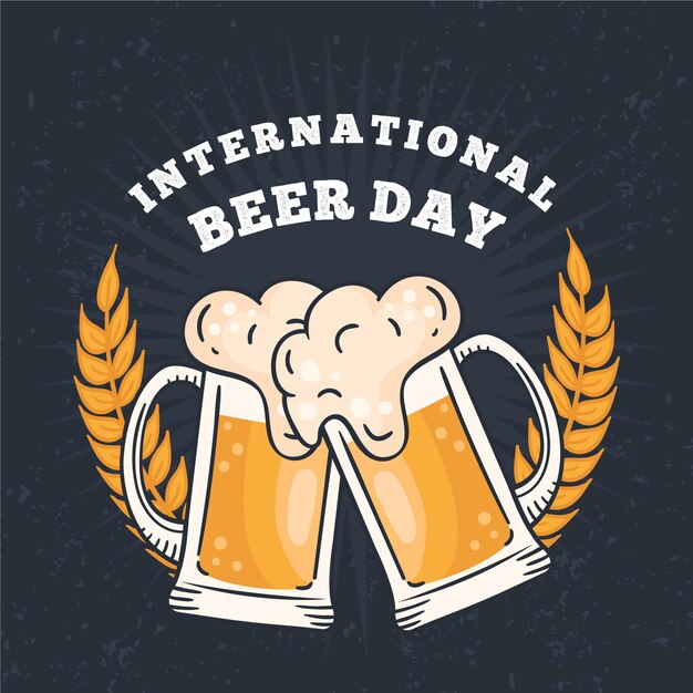 Hand drawn international beer day