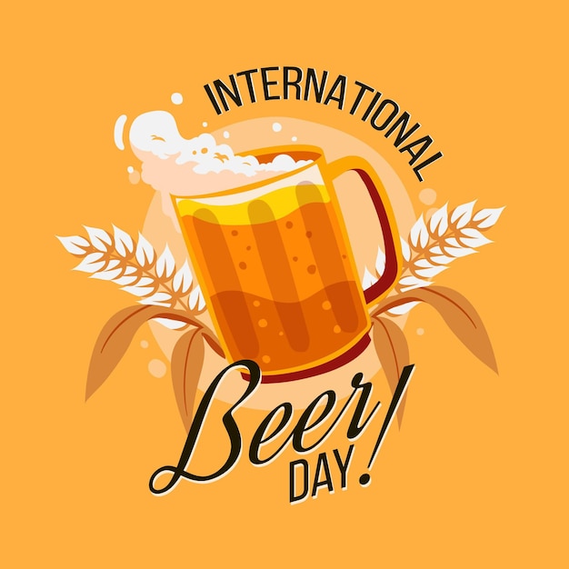 Free vector hand drawn international beer day