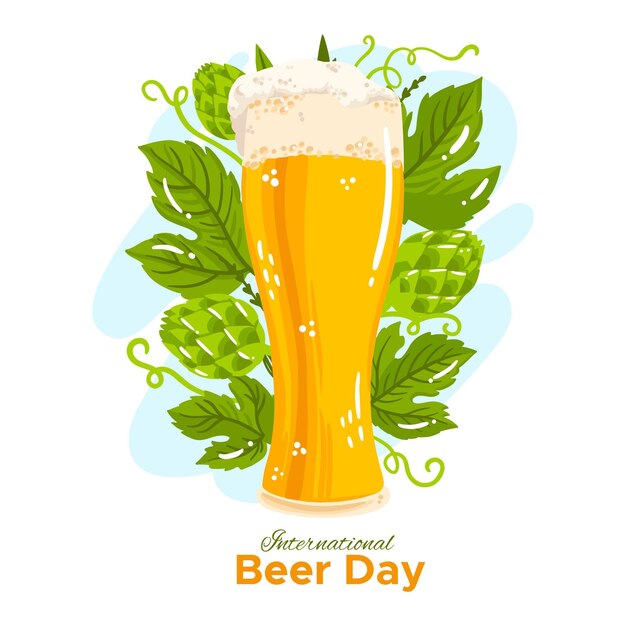 Hand drawn international beer day