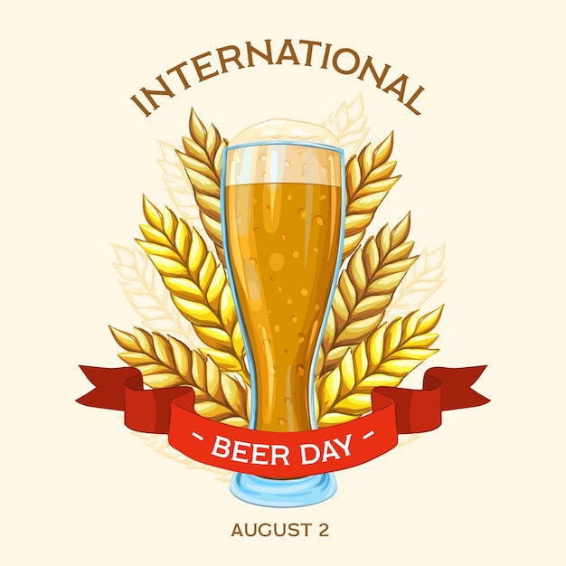 Hand drawn international beer day