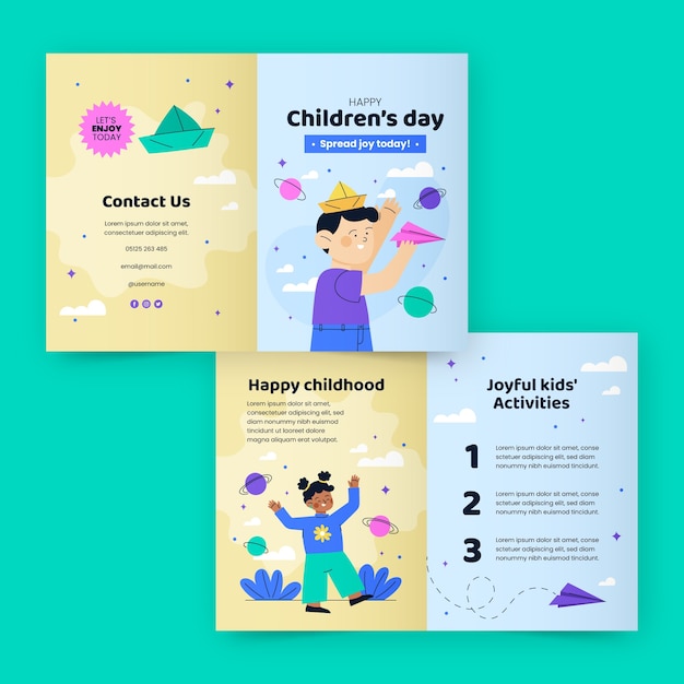 Free vector hand drawn international children's day template design