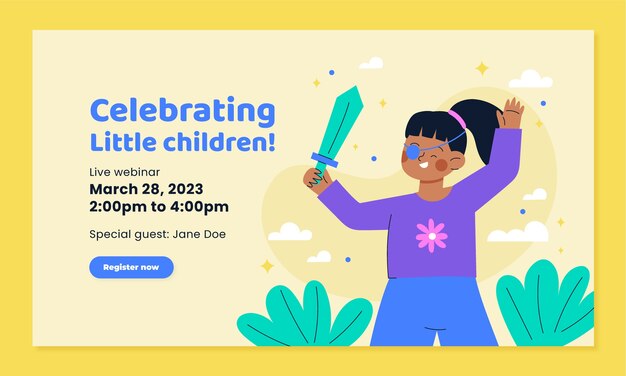 Hand drawn international children's day template design