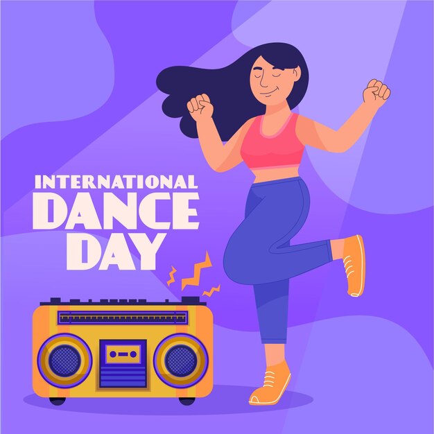 Нарисованная рукой иллюстрация международного дня танца