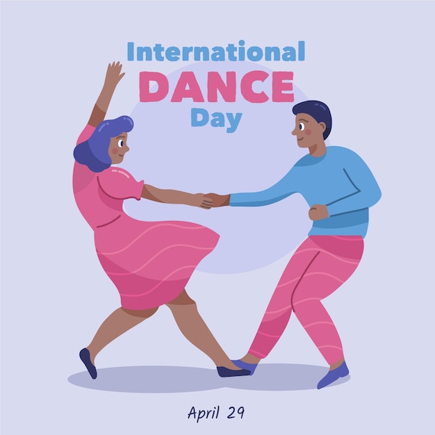 Hand drawn international dance day illustration