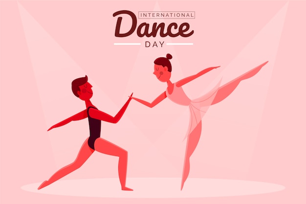 Hand drawn international dance day illustration