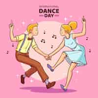 Free vector hand drawn international dance day illustration