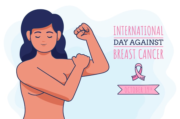 Free vector hand drawn international day against breast cancer background