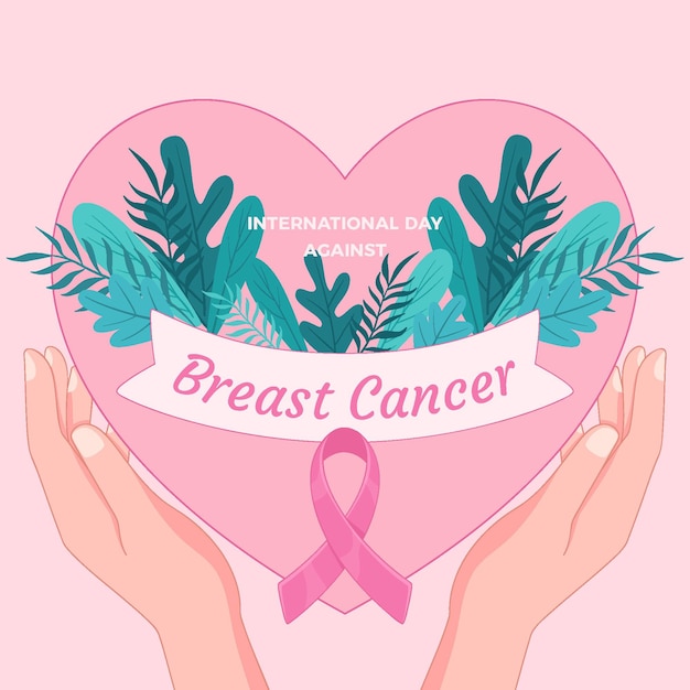 Free vector hand drawn international day against breast cancer background