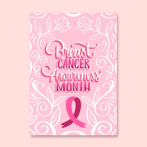 Free vector hand drawn international day against breast cancer vertical flyer template