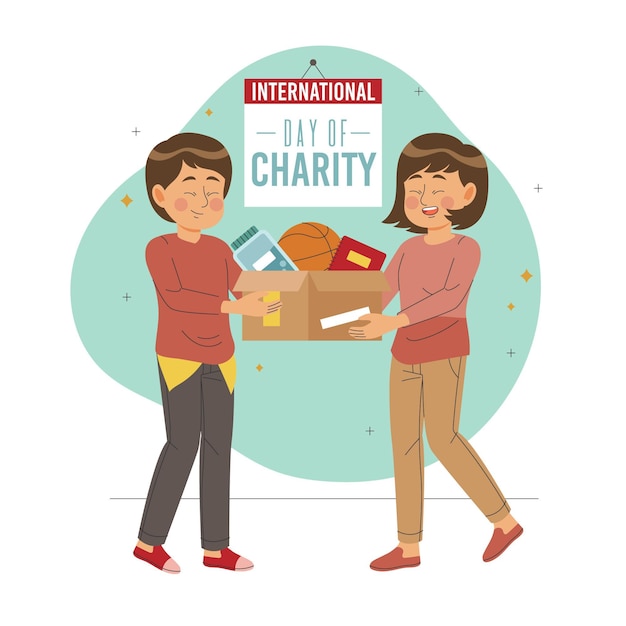 Free vector hand drawn international day of charity concept