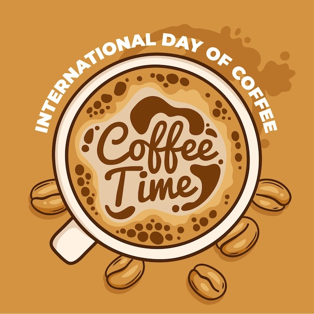 Free vector hand drawn international day of coffee