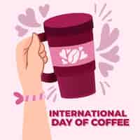 Free vector hand drawn international day of coffee