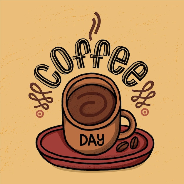 Free vector hand drawn international day of coffee