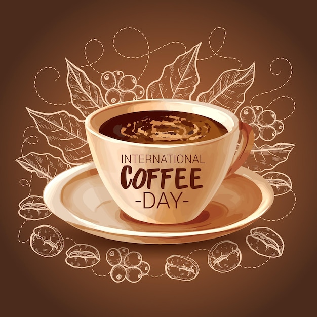 Ручной обращается международный день кофе