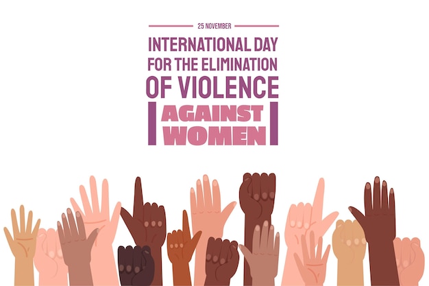 Hand drawn international day for the elimination of violence against women background