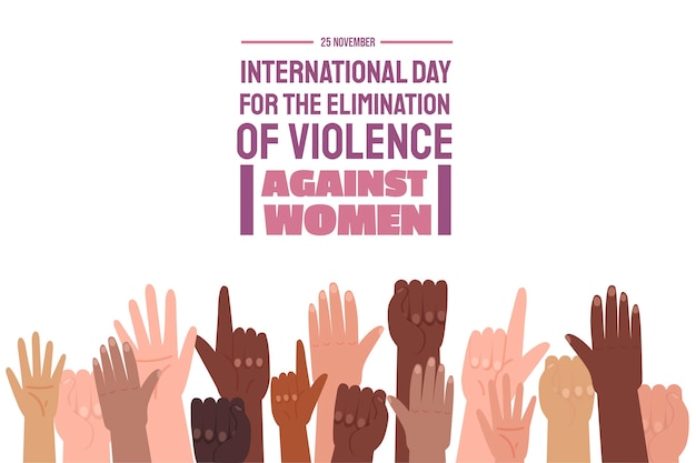 Нарисованный от руки международный день борьбы за ликвидацию насилия в отношении женщин