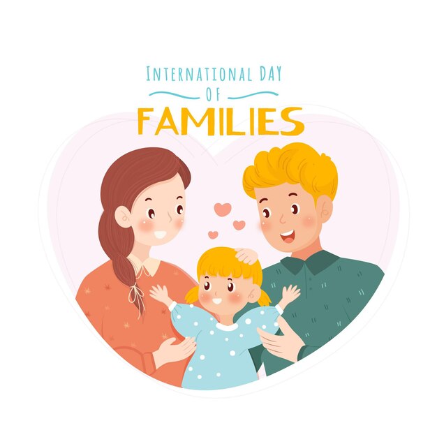 Illustrazione disegnata a mano della giornata internazionale delle famiglie