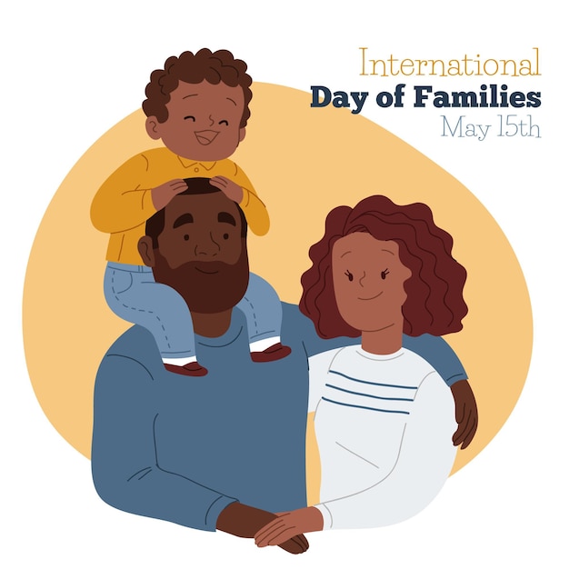 Hand drawn international day of families illustration