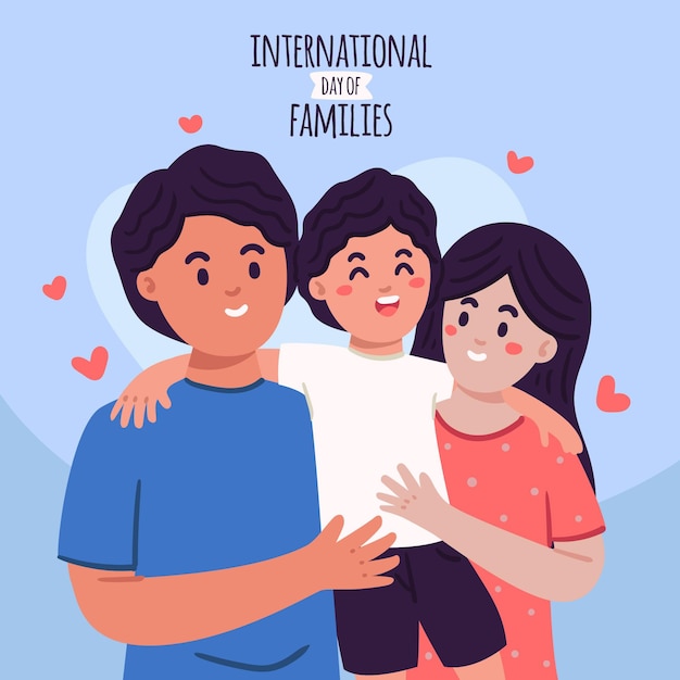 Hand drawn international day of families illustration