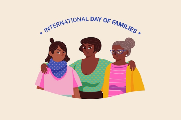Illustrazione disegnata a mano della giornata internazionale delle famiglie