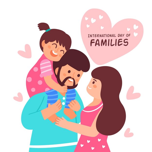손으로 그린 국제 가족 그림의 날