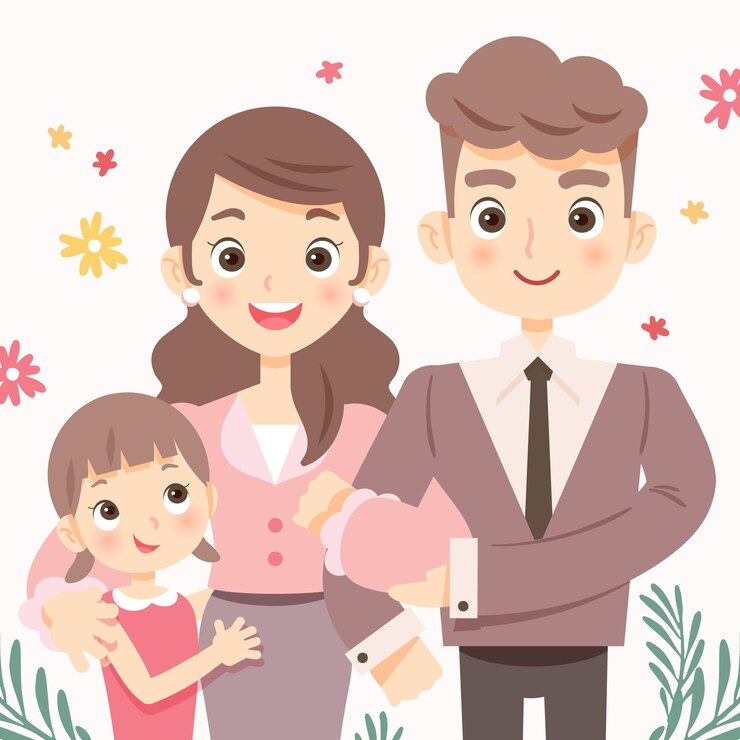 無料Vector 家族のイラストの手描き国際家族デー