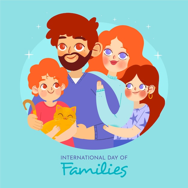 Hand drawn international day of families illustration
