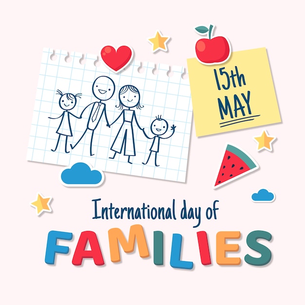 Free vector hand drawn international day of families