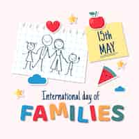 Free vector hand drawn international day of families