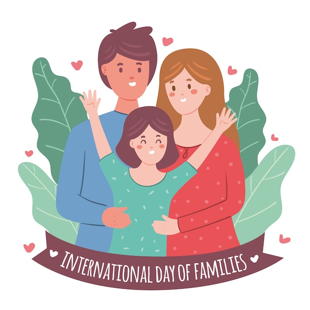 Free vector hand drawn international day of families