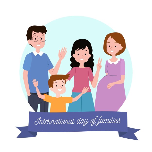 Hand drawn international day of families