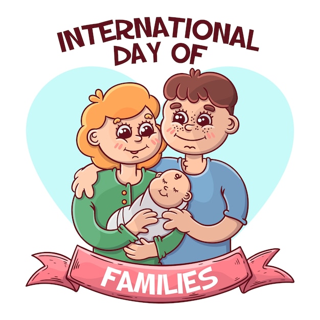 Hand drawn international day of families