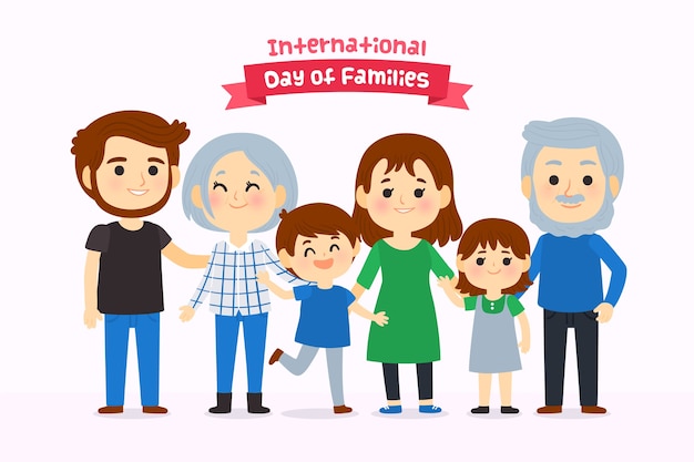 Free vector hand drawn international day of families