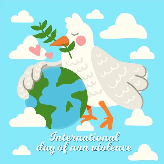 Hand drawn international day of non violence