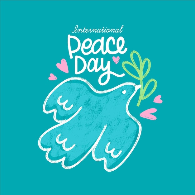 손으로 그린 국제 평화의 날