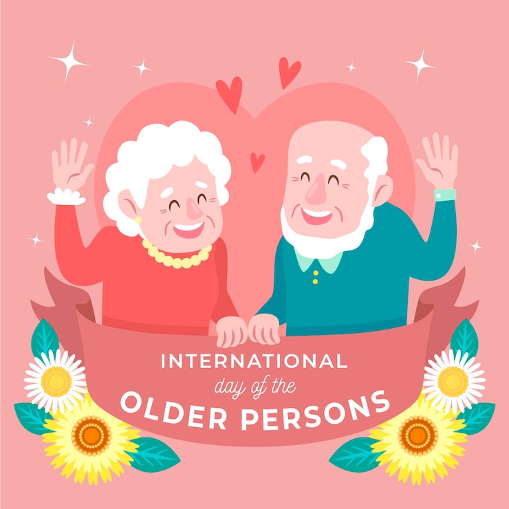 Free Vector hand drawn international day of the older persons