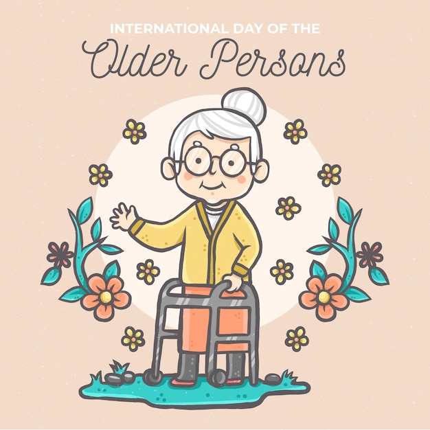 Free vector hand drawn international day of the older persons