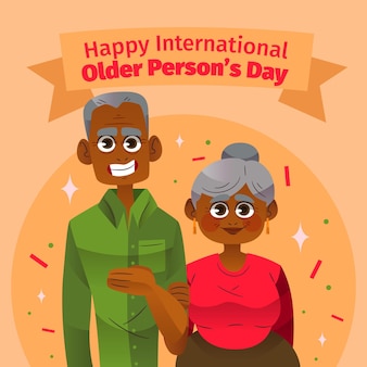 Hand drawn international day of older persons