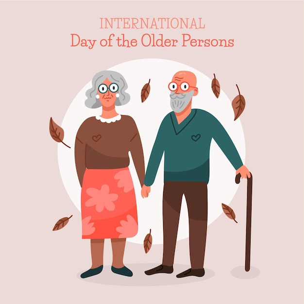 Free vector hand drawn international day of older persons