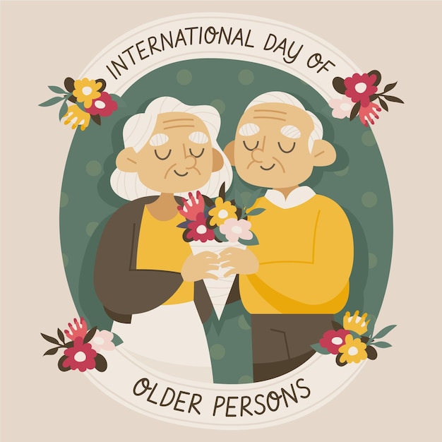 Free vector hand drawn international day of older persons