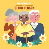 Hand drawn international day of the older persons