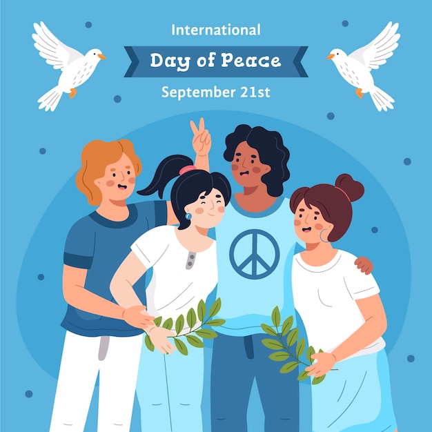 Vettore gratuito giornata internazionale della pace disegnata a mano
