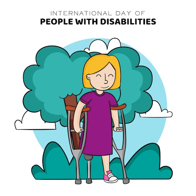 図解された障害者イベントの手描きの国際的な日