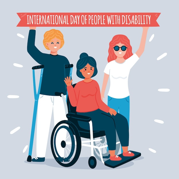 Free vector hand drawn international day of people with disability